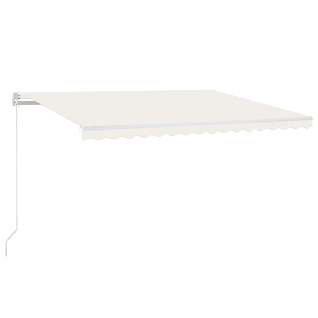 Τέντα Συρόμενη Χειροκίνητη με LED Κρεμ 450 x 300 εκ. - Pakobazaar