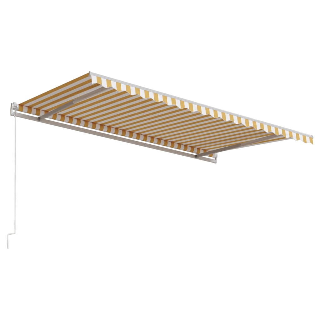 Τέντα Συρόμενη Αυτόματη Kίτρινο / Λευκό 450 x 300 εκ. - PAKOBAZAAR