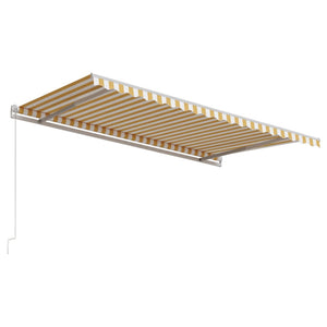 Τέντα Συρόμενη Αυτόματη Kίτρινο / Λευκό 450 x 300 εκ. - PAKOBAZAAR