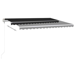 Τέντα Αυτόματη με LED & Αισθητήρα Ανέμου Ανθρακί 450x300 εκ. - Pakobazaar