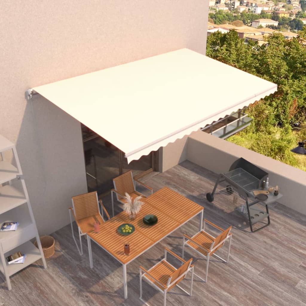 Τέντα Συρόμενη Χειροκίνητη Κρεμ 500 x 300 εκ. - Pakobazaar