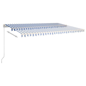 Τέντα Συρόμενη Χειροκίνητη με LED Μπλε / Λευκό 500 x 300 εκ.