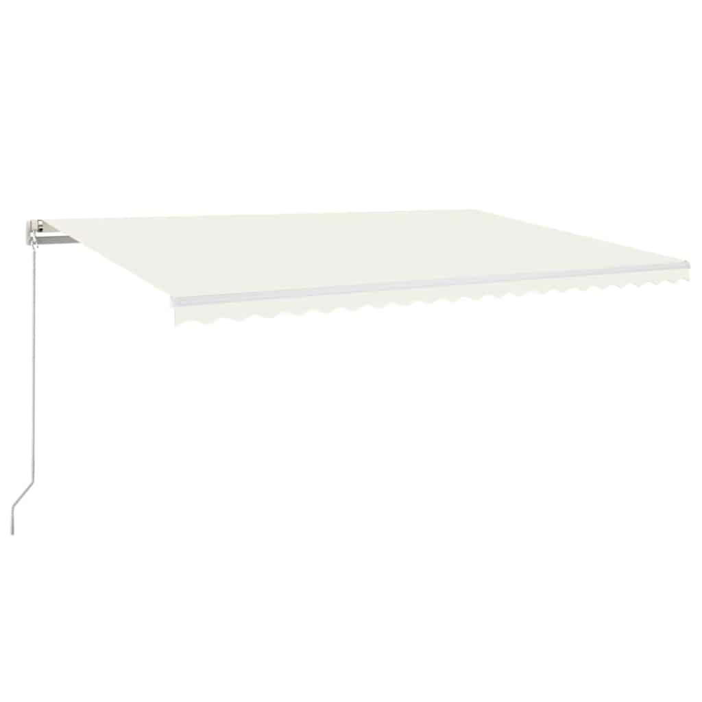 Τέντα Συρόμενη Χειροκίνητη με LED Κρεμ 500 x 300 εκ. - Pakobazaar