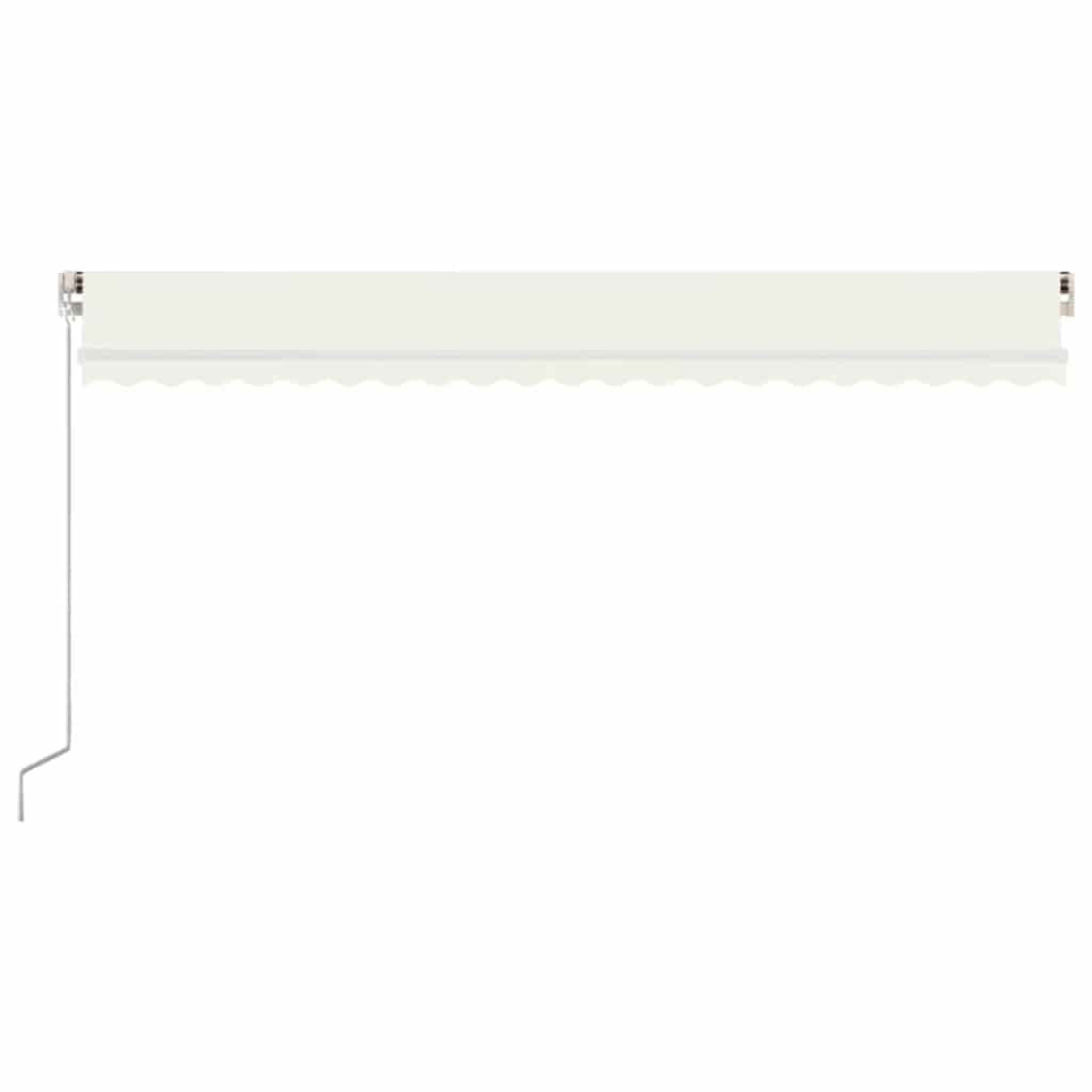 Τέντα Συρόμενη Χειροκίνητη με LED Κρεμ 500 x 300 εκ. - Pakobazaar
