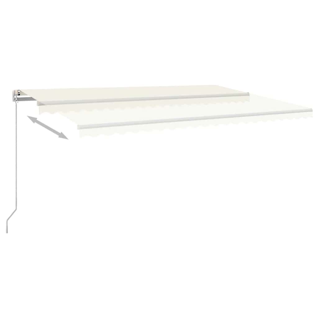 Τέντα Συρόμενη Χειροκίνητη με LED Κρεμ 500 x 300 εκ. - Pakobazaar