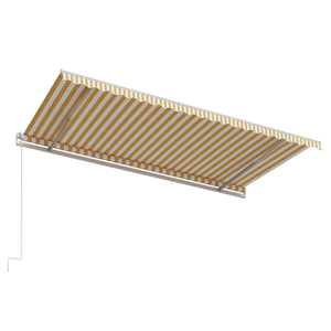 Τέντα Συρόμενη Αυτόματη Kίτρινο / Λευκό 500 x 300 εκ. - Pakobazaar