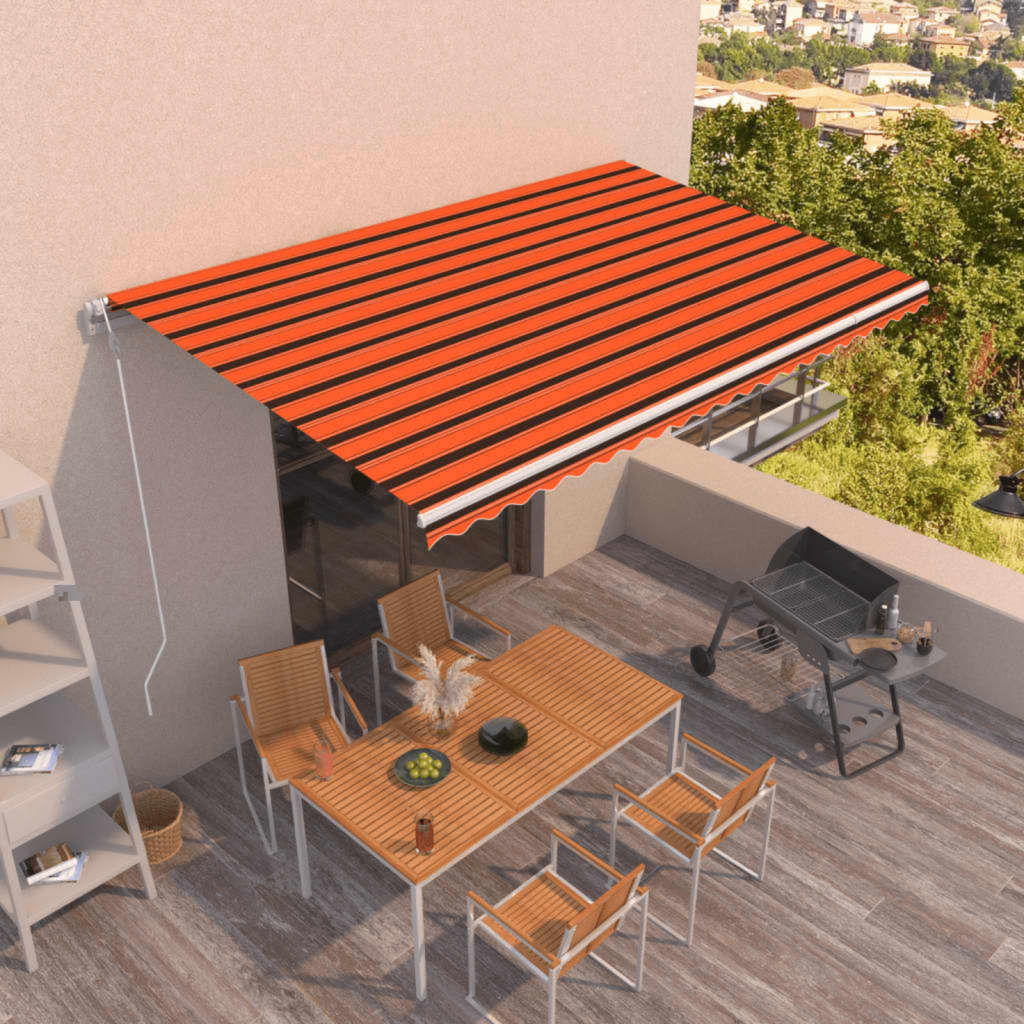 Τέντα Συρόμενη Αυτόματη Πορτοκαλί / Καφέ 500 x 300 εκ.
