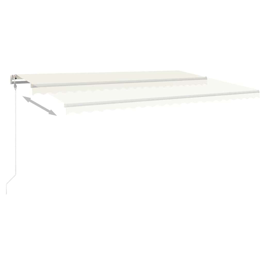 Τέντα Αυτόματη με LED & Αισθητήρα Ανέμου Κρεμ 500 x 300 εκ. - Pakobazaar