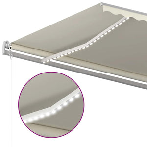Τέντα Αυτόματη με LED & Αισθητήρα Ανέμου Κρεμ 500 x 300 εκ. - Pakobazaar