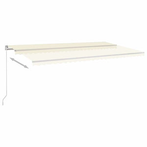 Τέντα Συρόμενη Χειροκίνητη με LED Κρεμ 600 x 300 εκ. - PAKOBAZAAR