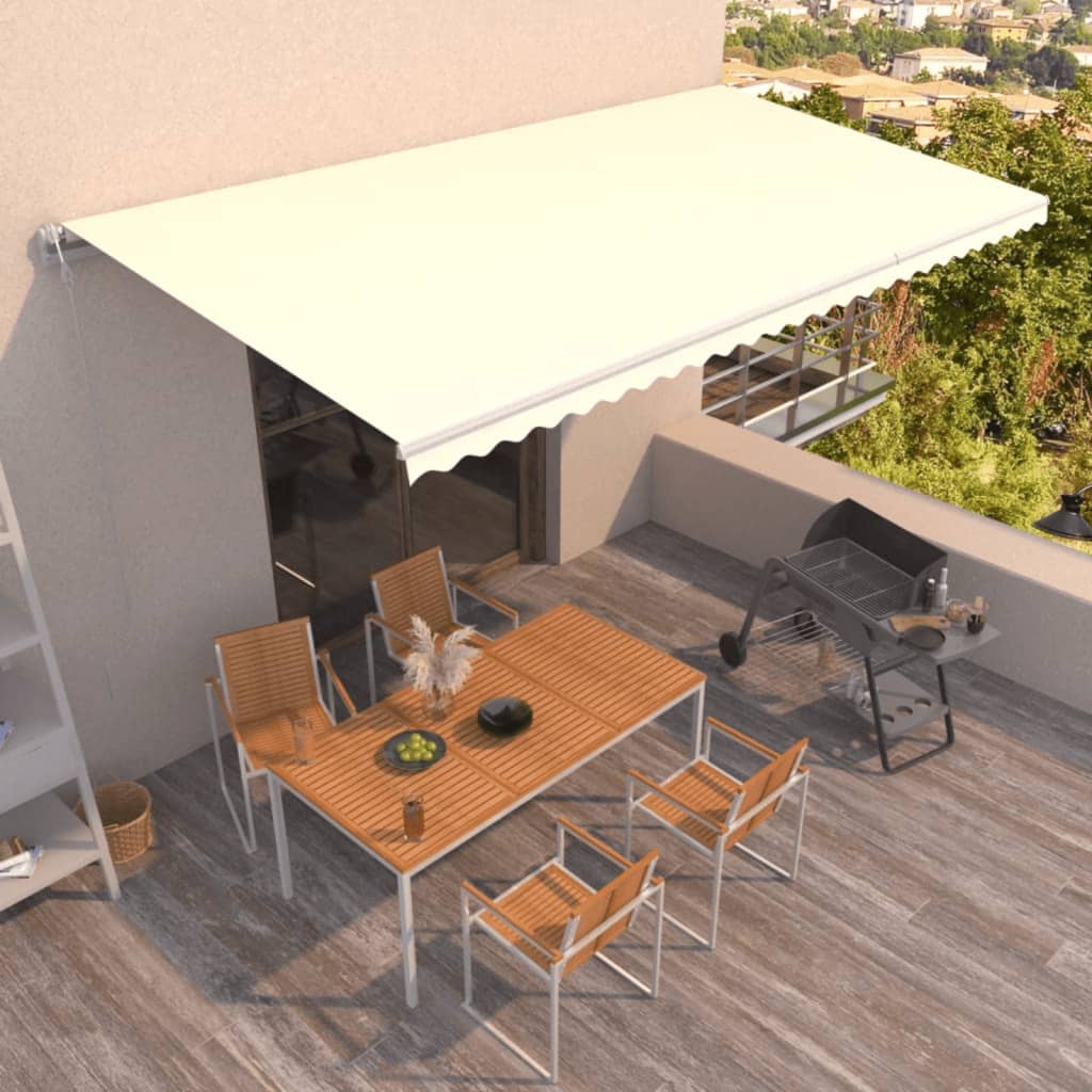 Αυτόματη Αναδιπλούμενη Τέντα Κρεμ 600x300 εκ. - Pakobazaar