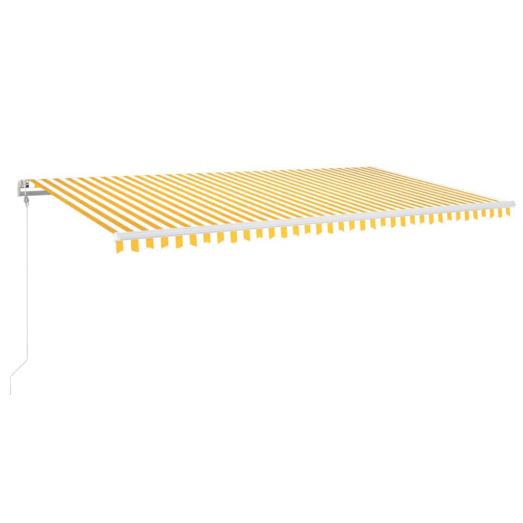 Τέντα Αυτόματη με LED&Αισθητήρα Ανέμου Κίτρινο/Λευκό 600x300εκ. - Pakobazaar