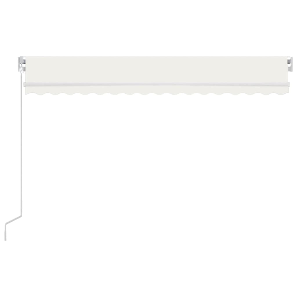 Τέντα Συρόμενη Χειροκίνητη με LED Κρεμ 400 x 350 εκ. - PAKOBAZAAR