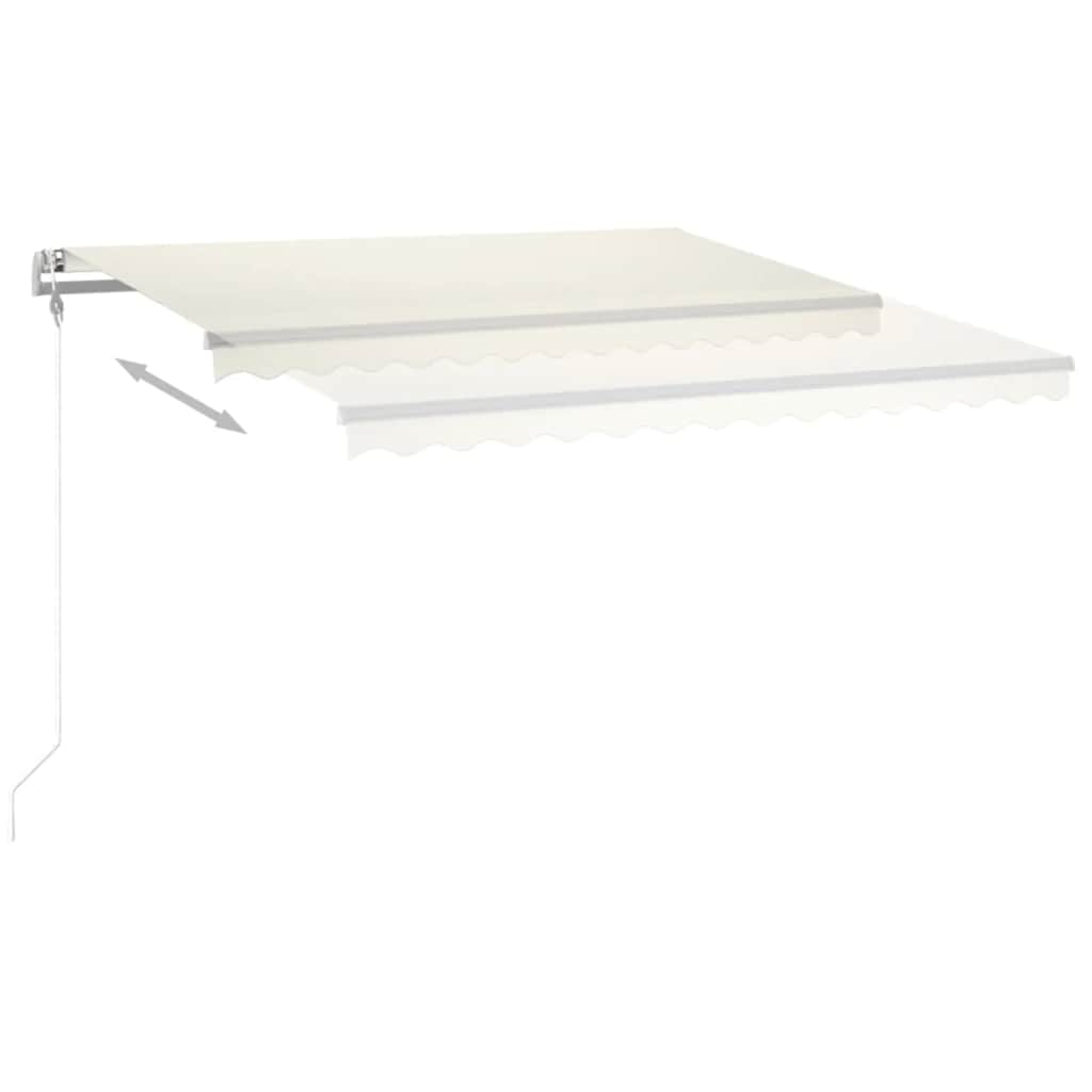 Τέντα Αυτόματη με LED & Αισθητήρα Ανέμου Κρεμ 400x350 εκ. - Pakobazaar