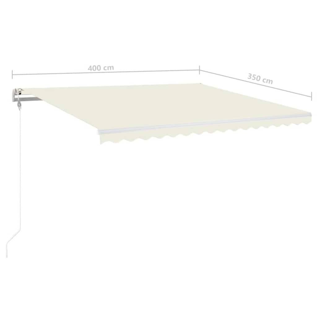 Τέντα Αυτόματη με LED & Αισθητήρα Ανέμου Κρεμ 400x350 εκ. - Pakobazaar