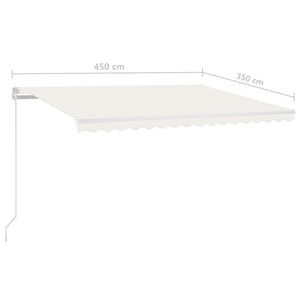 Τέντα Συρόμενη Χειροκίνητη Κρεμ 450 x 350 εκ. - PAKOBAZAAR