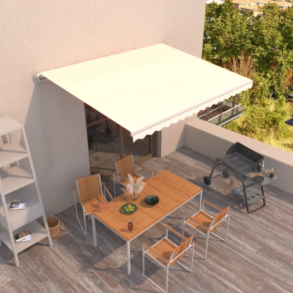 Τέντα Συρόμενη Χειροκίνητη Κρεμ 450 x 350 εκ. - PAKOBAZAAR