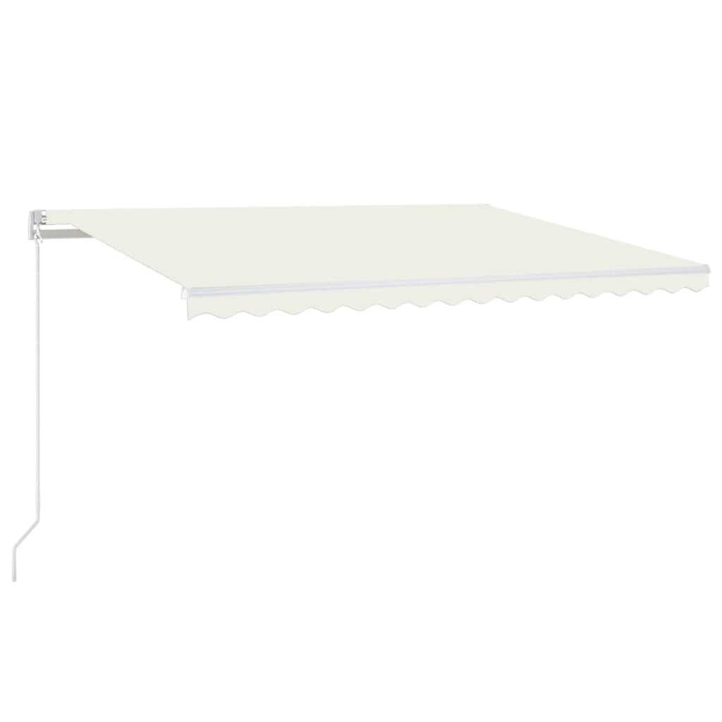 Τέντα Συρόμενη Χειροκίνητη με LED Κρεμ 450 x 350 εκ. - PAKOBAZAAR