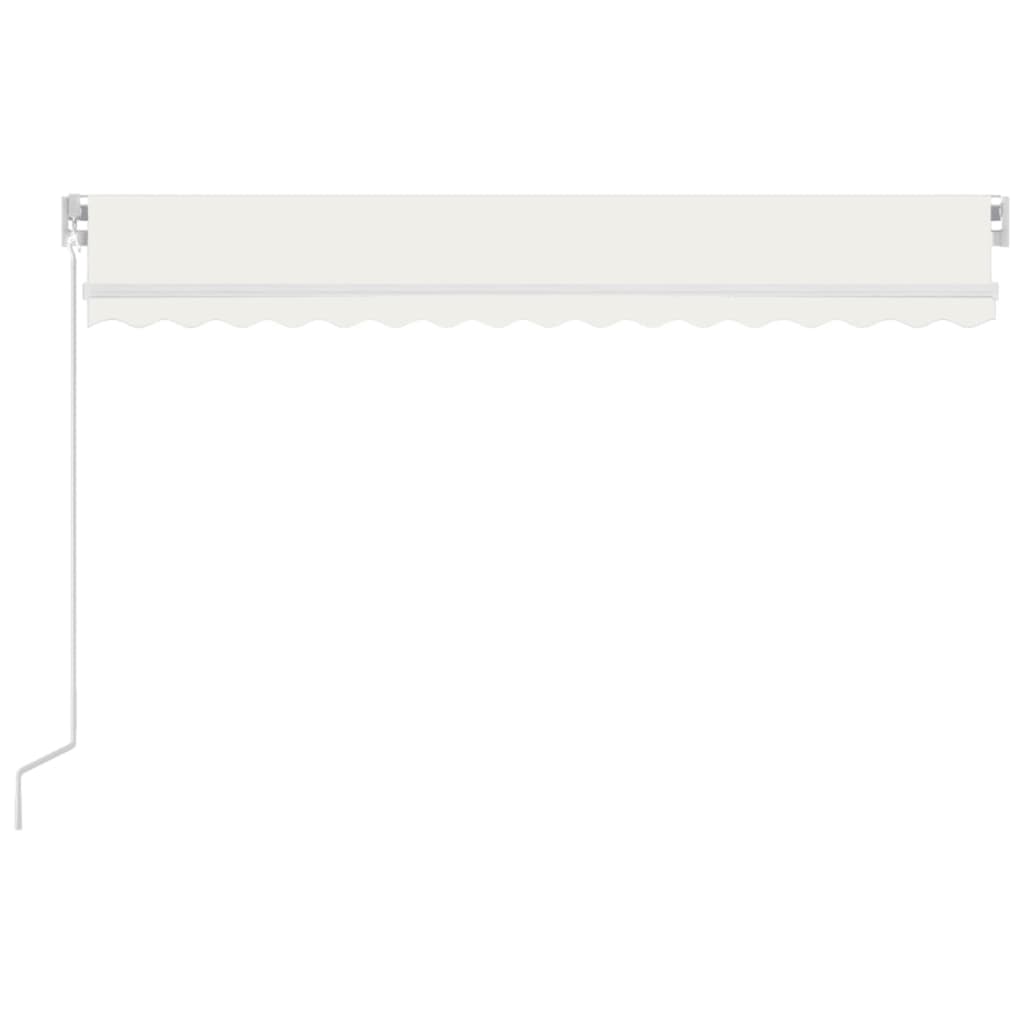 Τέντα Συρόμενη Χειροκίνητη με LED Κρεμ 450 x 350 εκ. - PAKOBAZAAR