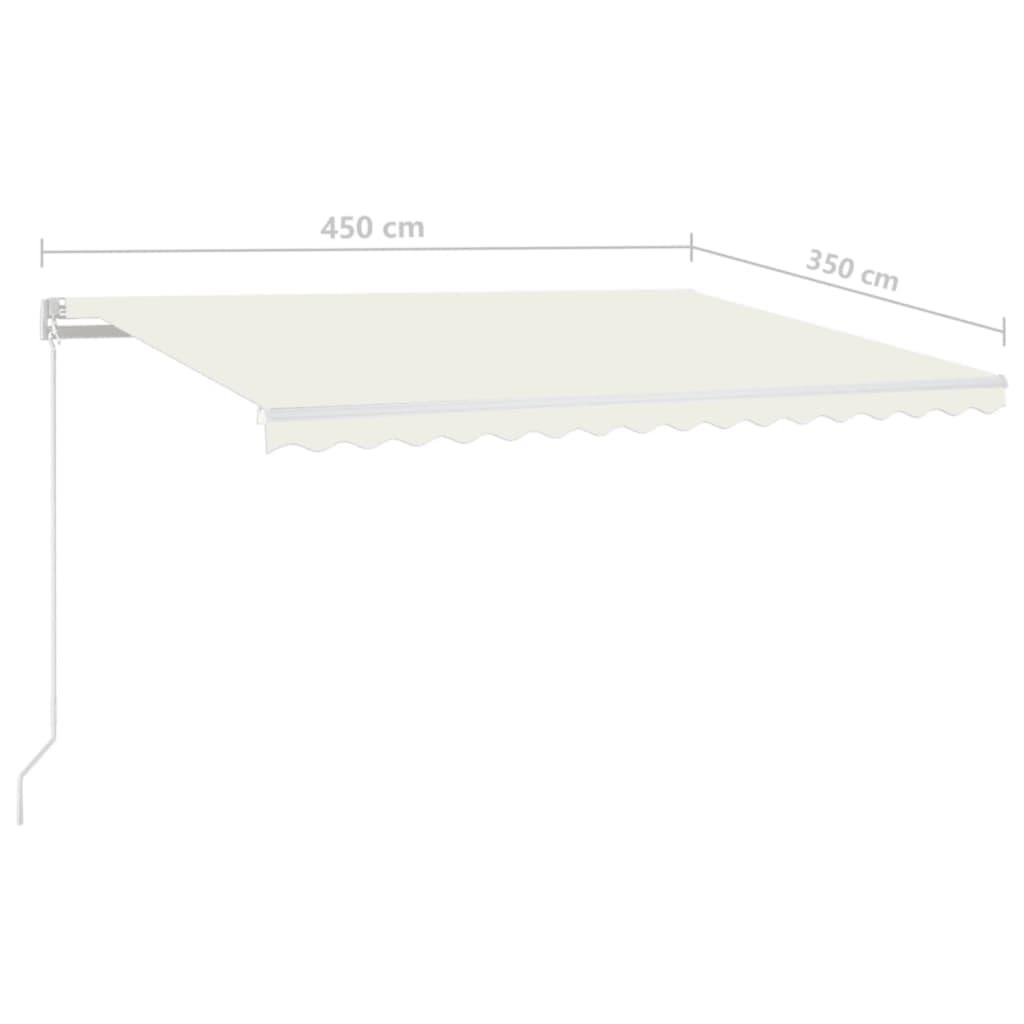 Τέντα Συρόμενη Χειροκίνητη με LED Κρεμ 450 x 350 εκ. - PAKOBAZAAR