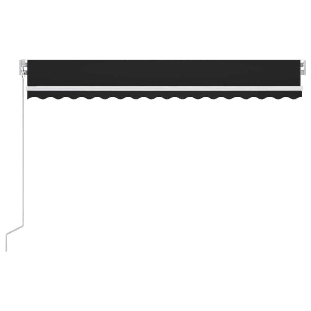 Τέντα Συρόμενη Χειροκίνητη με LED Ανθρακί 450 x 350 εκ. - Pakobazaar