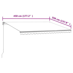 Τέντα Συρόμενη Αυτόματη Πορτοκαλί / Καφέ 450 x 350 εκ.