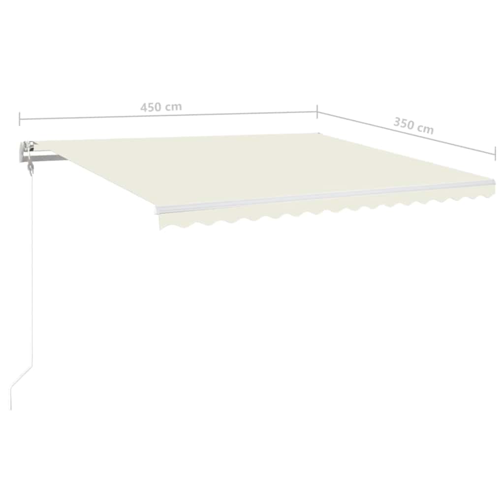 Τέντα Αυτόματη με LED & Αισθητήρα Ανέμου Κρεμ 450 x 350 εκ. - PAKOBAZAAR