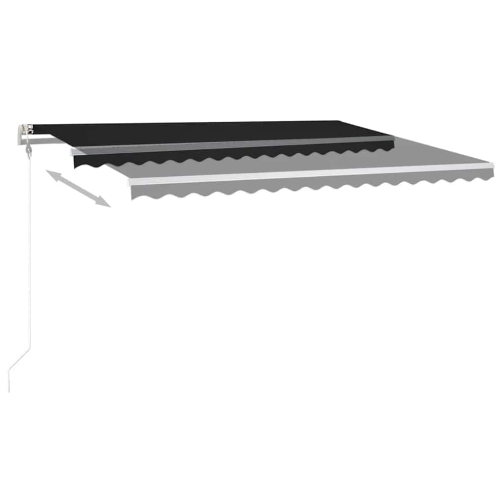 Τέντα Αυτόματη με LED & Αισθητήρα Ανέμου Ανθρακί 450 x 350 εκ. - Pakobazaar