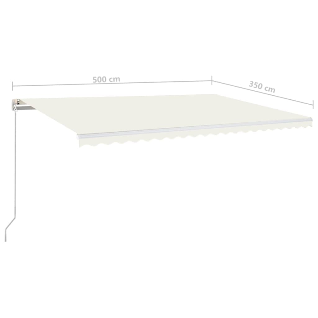 Τέντα Συρόμενη Χειροκίνητη Κρεμ 500x350 εκ. - Pakobazaar