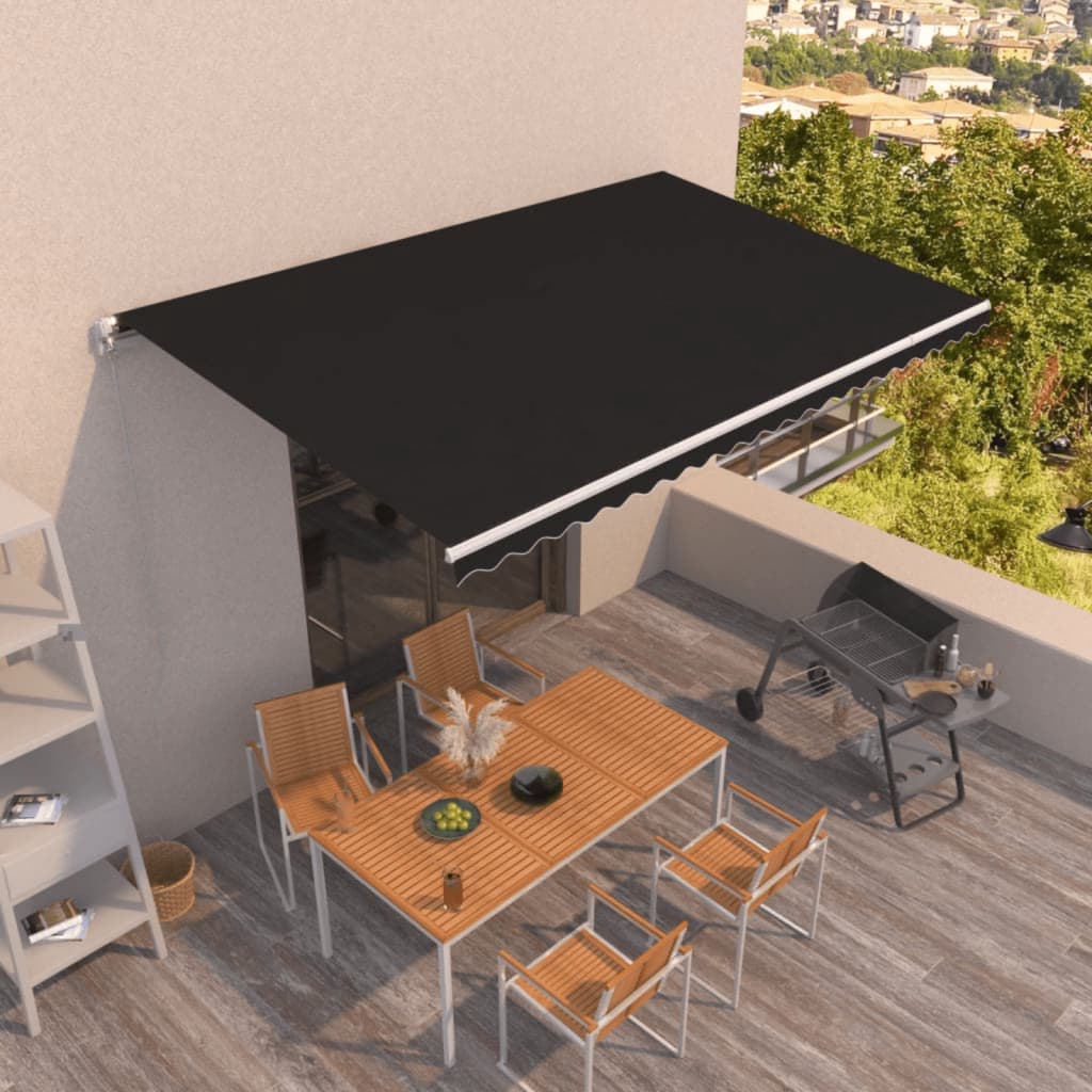 Τέντα Συρόμενη Χειροκίνητη Ανθρακί 500x350 εκ. - Pakobazaar