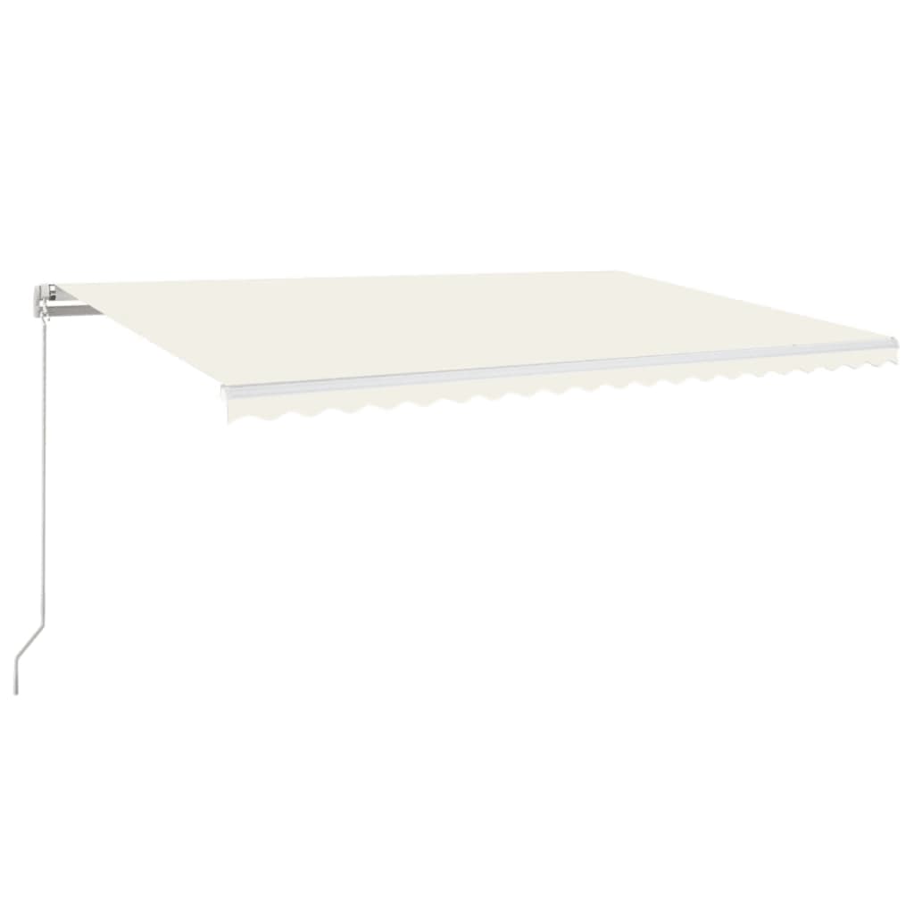 Τέντα Συρόμενη Χειροκίνητη με LED Κρεμ 500 x 350 εκ. - Pakobazaar
