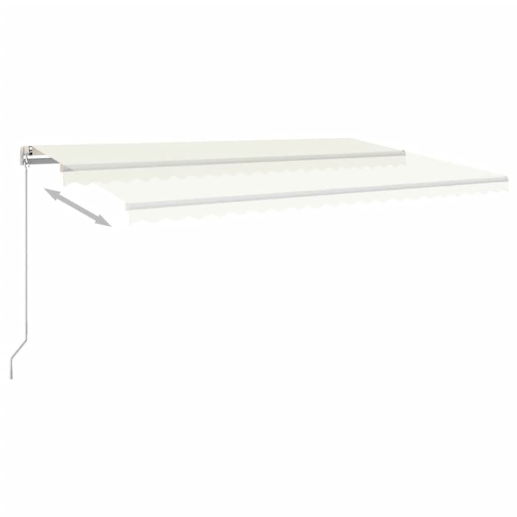 Τέντα Συρόμενη Χειροκίνητη με LED Κρεμ 500 x 350 εκ. - Pakobazaar