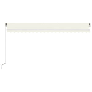 Τέντα Συρόμενη Χειροκίνητη με LED Κρεμ 500 x 350 εκ. - Pakobazaar
