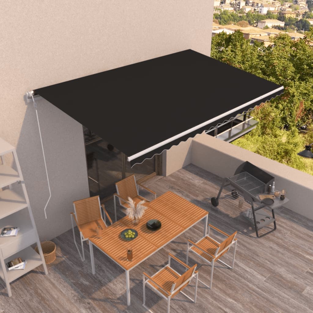 Τέντα Συρόμενη Αυτόματη Ανθρακί 500x350 εκ. - Pakobazaar