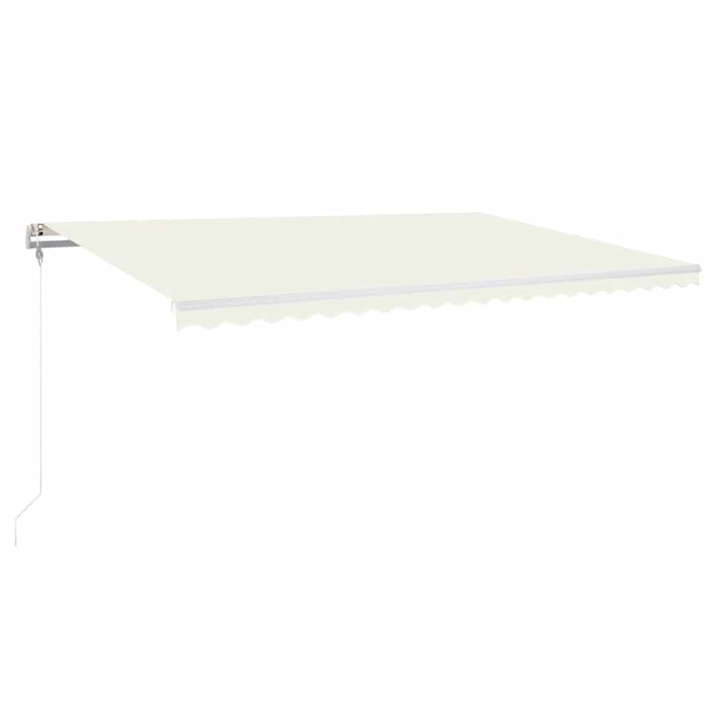 Τέντα Αυτόματη με LED & Αισθητήρα Ανέμου Κρεμ 500x350 εκ. - Pakobazaar