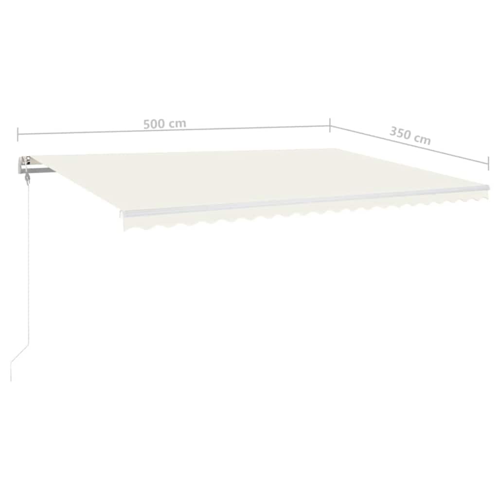 Τέντα Αυτόματη με LED & Αισθητήρα Ανέμου Κρεμ 500x350 εκ. - Pakobazaar