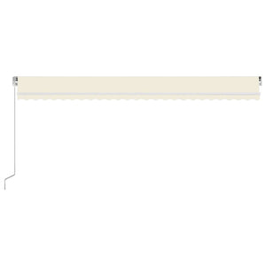 Τέντα Συρόμενη Χειροκίνητη με LED Κρεμ 600 x 350 εκ.