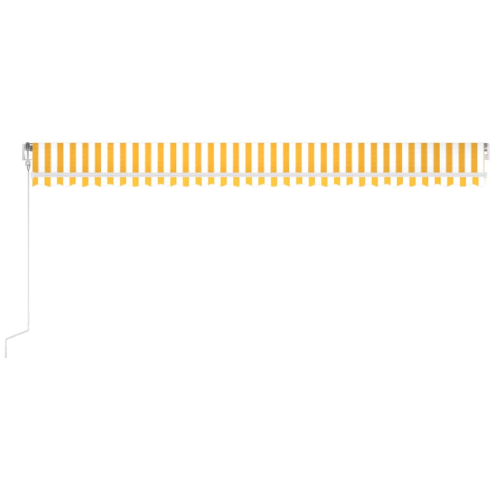 Τέντα Συρόμενη Αυτόματη Κίτρινο / Λευκό 600x350 εκ. - PAKOBAZAAR