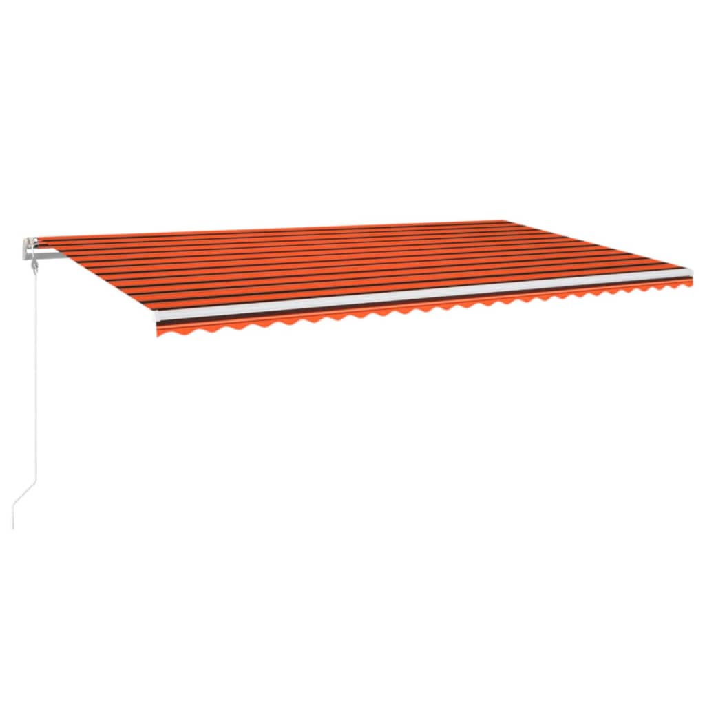 Τέντα Συρόμενη Αυτόματη Πορτοκαλί / Καφέ 600 x 350 εκ. - Pakobazaar
