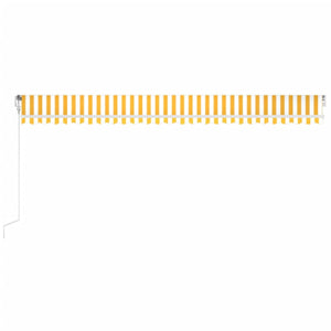 Τέντα Αυτόματη με LED&Αισθητήρα Ανέμου Κίτρινο/Λευκό 600x350εκ. - PAKOBAZAAR