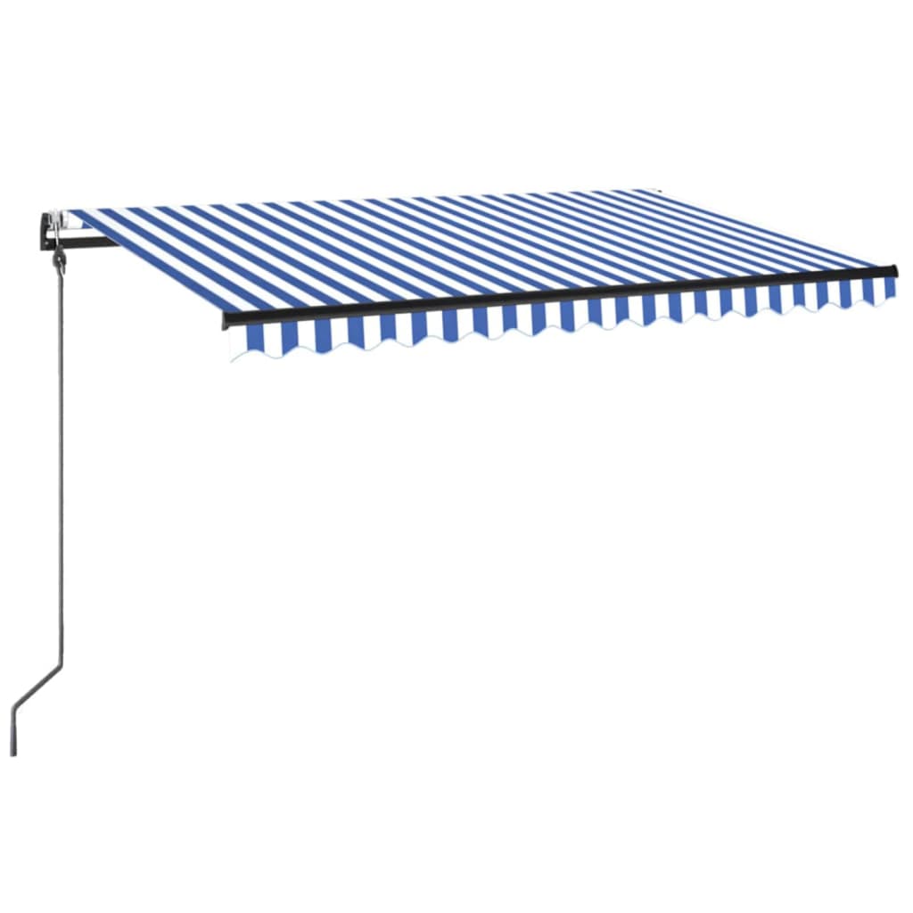 Τέντα Αυτόματη με LED & Αισθητήρα Ανέμου Μπλε/Λευκό 300x250 εκ. - Pakobazaar
