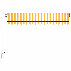Τέντα Αυτόματη με LED & Αισθ. Ανέμου Κίτρινο/Λευκό 350x250 εκ. - Pakobazaar