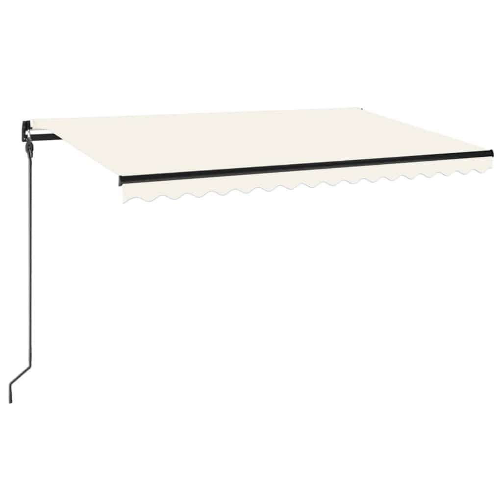 Τέντα Συρόμενη Χειροκίνητη με LED Κρεμ 450 x 300 εκ. - Pakobazaar
