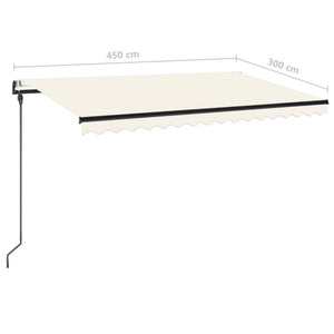 Τέντα Συρόμενη Αυτόματη Κρεμ 450 x 300 εκ. - Pakobazaar