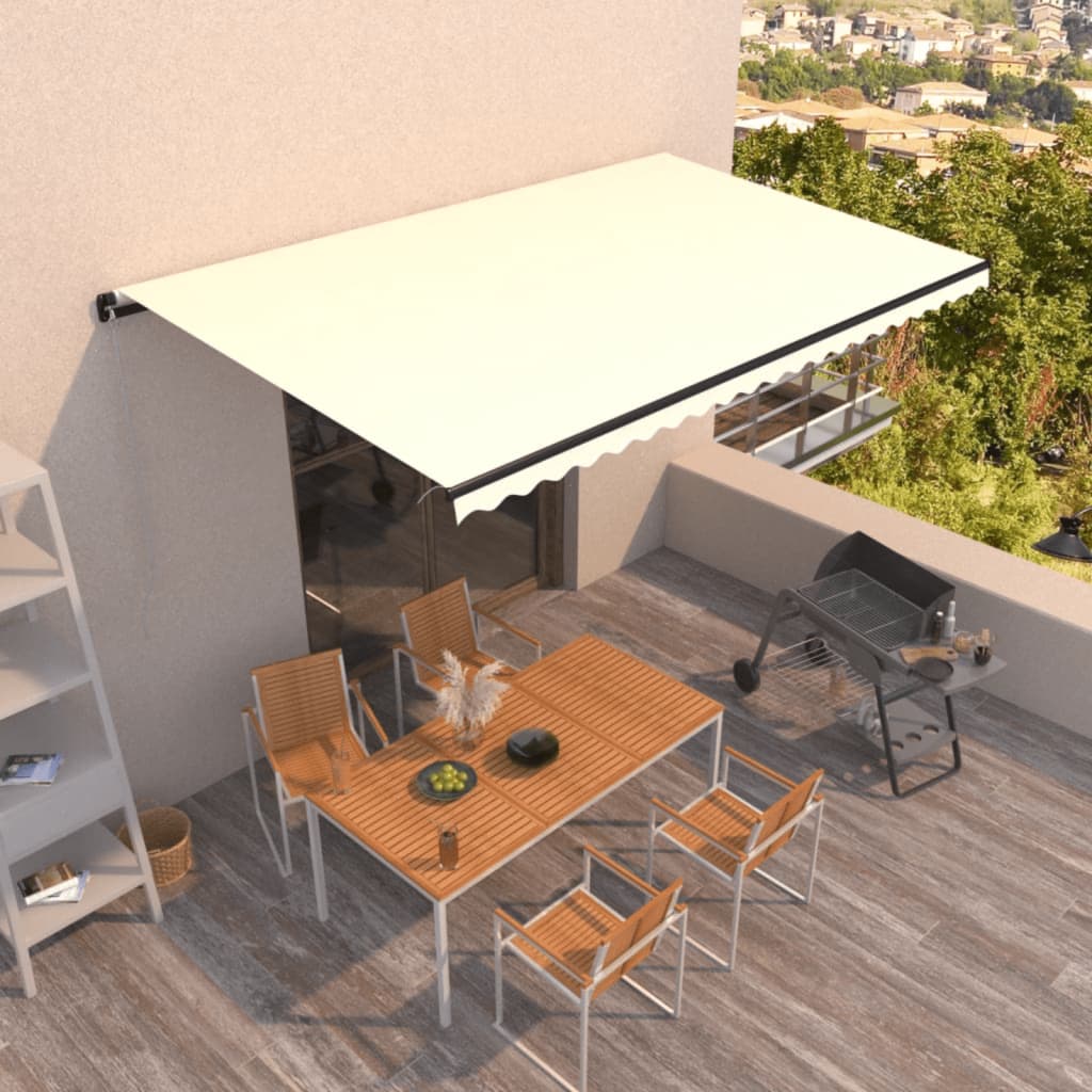Τέντα Συρόμενη Χειροκίνητη Κρεμ 500 x 300 εκ. - PAKOBAZAAR