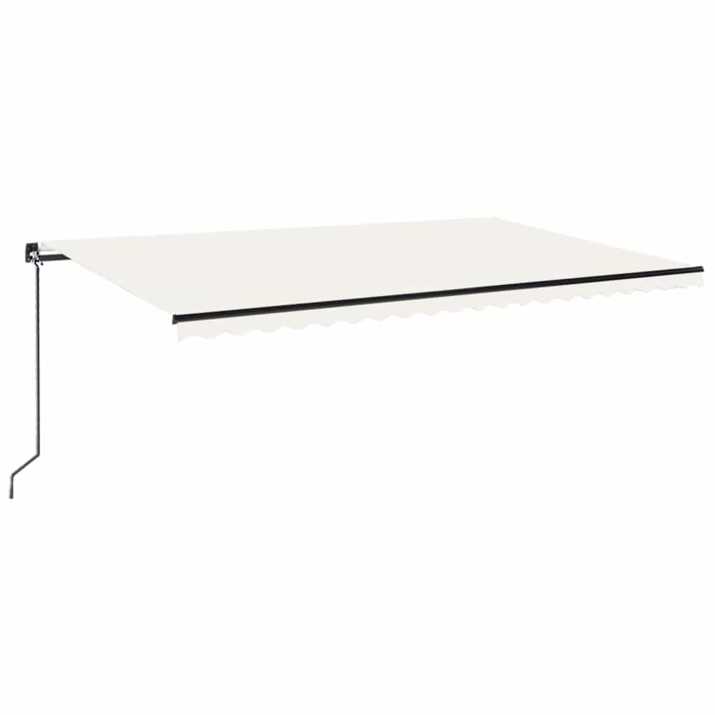 Τέντα Συρόμενη Χειροκίνητη με LED Κρεμ 500 x 300 εκ. - Pakobazaar