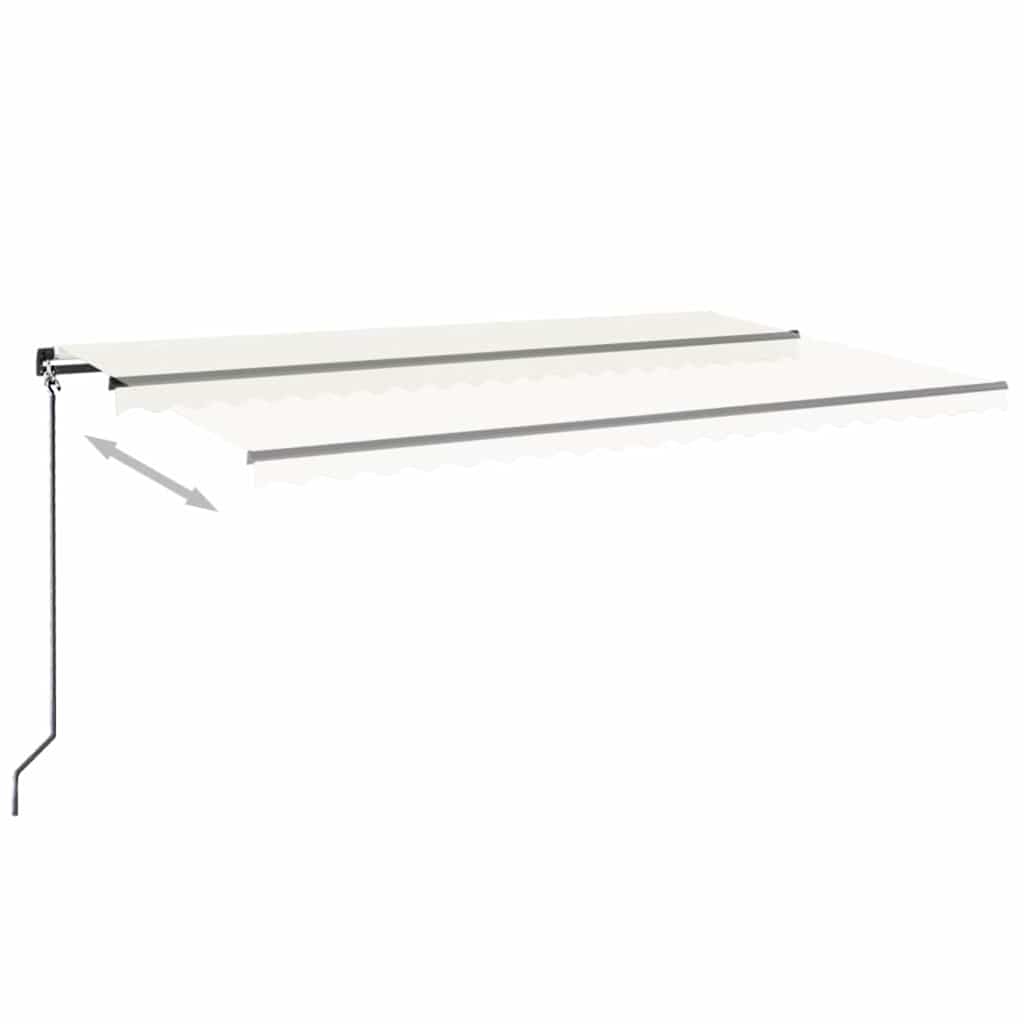 Τέντα Συρόμενη Χειροκίνητη με LED Κρεμ 500 x 300 εκ. - Pakobazaar
