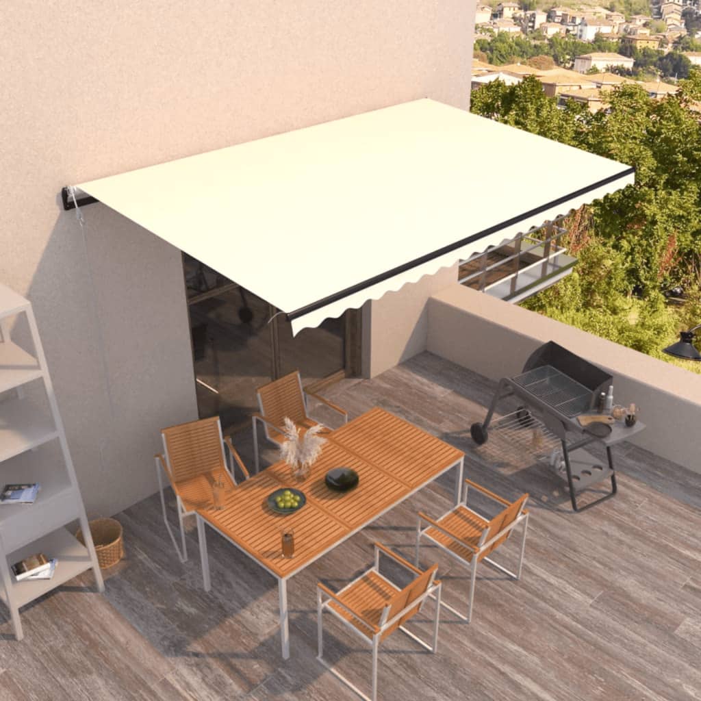 Τέντα Συρόμενη Αυτόματη Κρεμ 500 x 300 εκ. - Pakobazaar