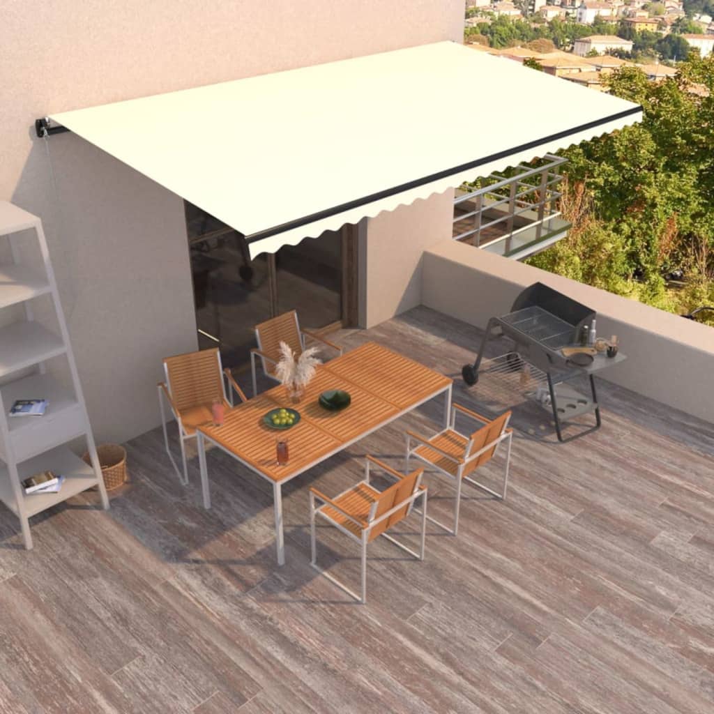 Τέντα Χειροκίνητη Αναδιπλούμενη Κρεμ 600x300 εκ. - Pakobazaar