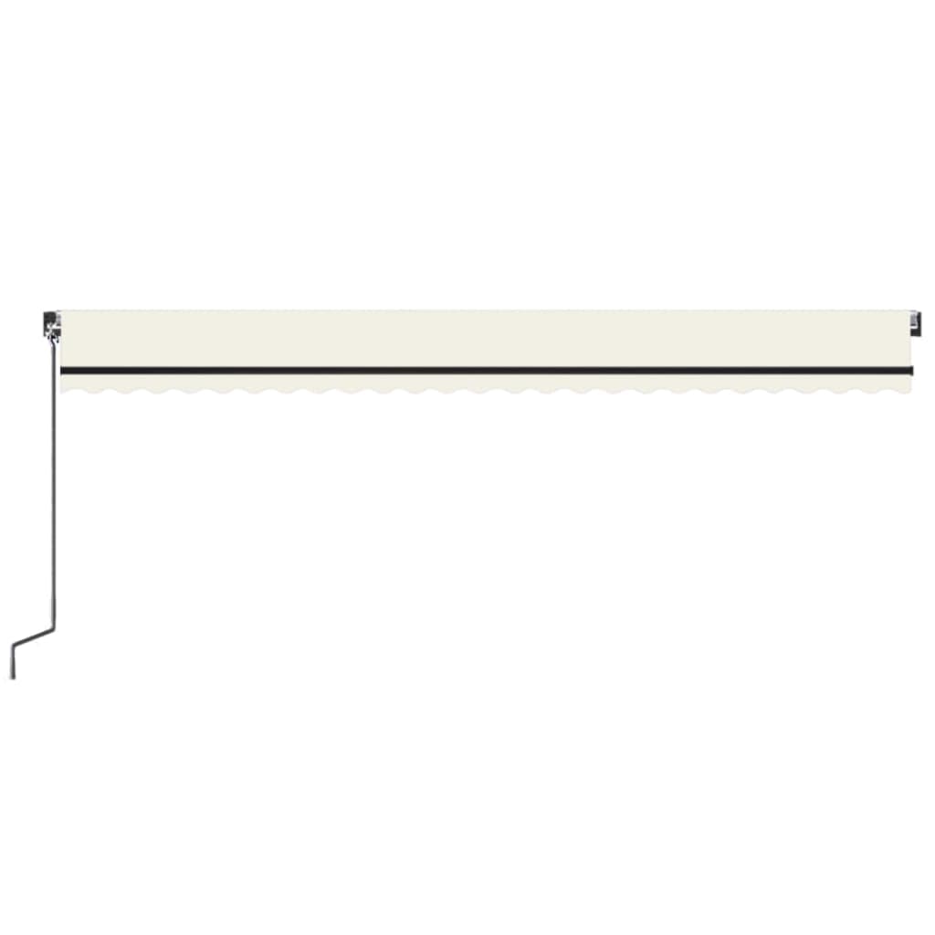 Τέντα Συρόμενη Χειροκίνητη με LED Κρεμ 600 x 300 εκ. - Pakobazaar